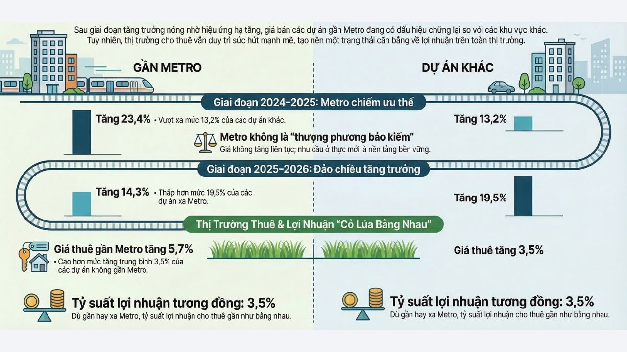 Một năm sau hiệu ứng metro: “cỏ lúa bằng nhau”